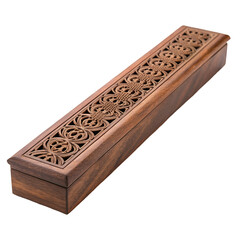 Ornate Carved Wooden Incense Holder Box with Intricate Geometric Patterns wooden box