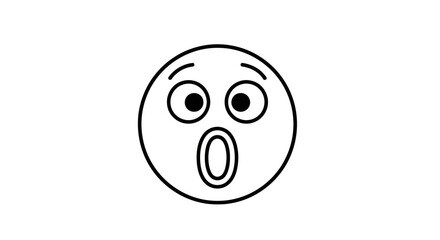 Surprised emoji vector illustration conveys shock and amazement with outlined facial expression