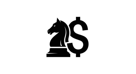 Strategic investment concept featuring chess knight and dollar symbol combination © Anisah