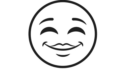 Cheerful emoji illustration featuring a smiling face with closed eyes and peaceful expression