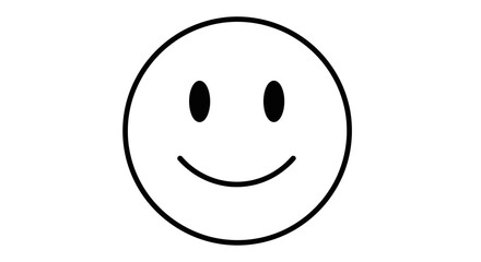 Simple Black and White Smiley Face Icon Design with a Minimalist Style Graphic Illustration