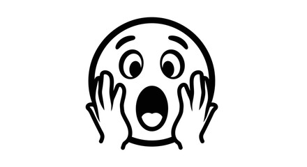 Expressive shock and awe emoji face conveying intense emotion, horror reaction