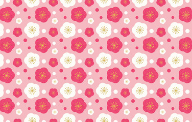 梅の花の背景イラスト