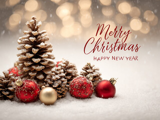 Classic Christmas Greeting with Pinecones