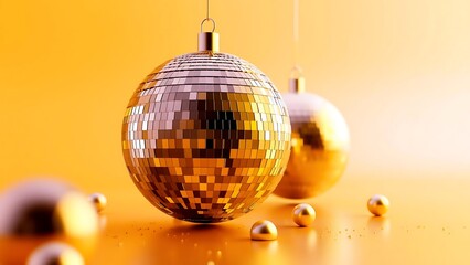 Obraz premium Disco Balls with Golden Background