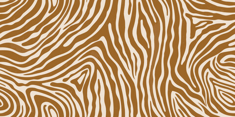 Abstract zebra stripe pattern background in warm brown and cream colors © Ripan