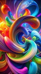 Vibrant swirls of color intersecting in mid-air
