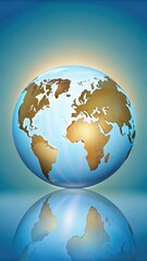 Global map with shaded areas for presentation background