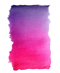 Obraz premium Pink and purple watercolor gradient brush stroke isolated on transparent background