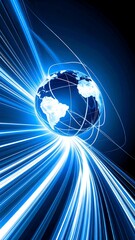 Globe with Light Trails