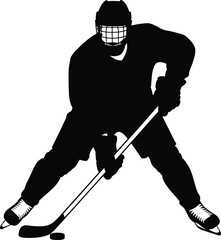 Hockey player silhouette action sport