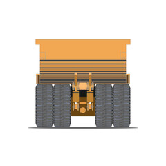 Mining Dumper Truck Back View