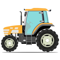 Yellow Tractor Side View