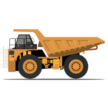 Mining Dumper Truck Side View