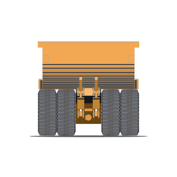 Mining Dumper Truck Back View