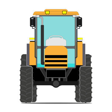 Yellow Tractor Front View