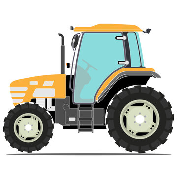 Yellow Tractor Side View