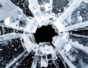 Shattered glass, a black hole in white