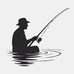 man fishing on the river