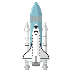 Shuttle Spaceship with white background