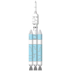 Space rocket illustration isolated white background
