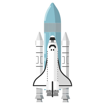 Shuttle Spaceship with white background