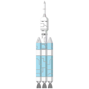 Space rocket illustration isolated white background