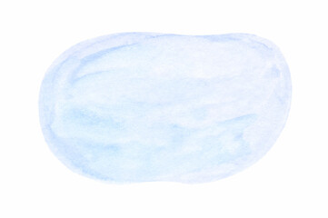 Light blue watercolor brush stroke abstract art with soft texture on white background.