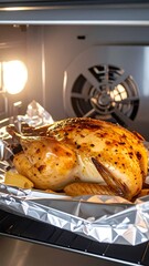 Roasted chicken in oven
