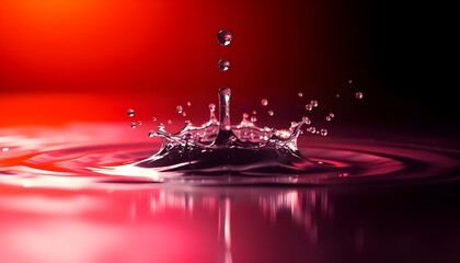 A Single Bubble Bursting at the Surface with Sunset Lighting