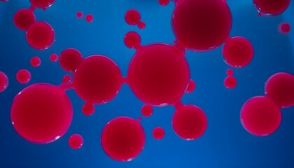 Abstract Red and Blue Lava Lamp Bubbles in Motion