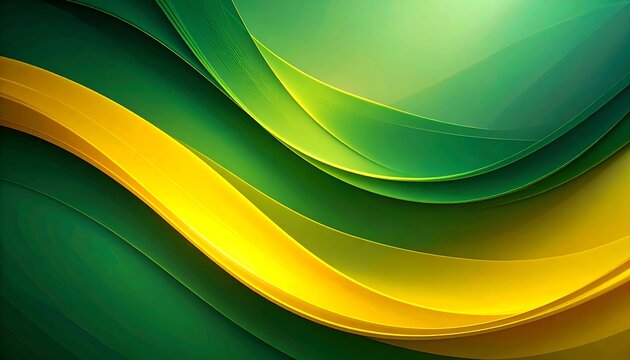 Green and yellow flowing shapes - Powered by Adobe