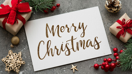 Christmas greeting card. Christmas celebration background.