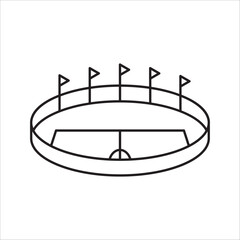 football field icon vector illustration. football field icon line style design.Football field icon symbol design collection.