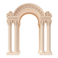 Fototapeta premium Ornate stone archway with classical columns and decorative embellishments