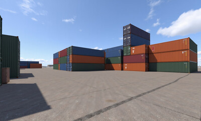 Fototapeta premium container cargo freight containers