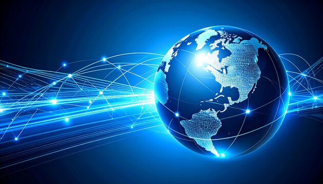 Digital Globe with Glowing Network Connections