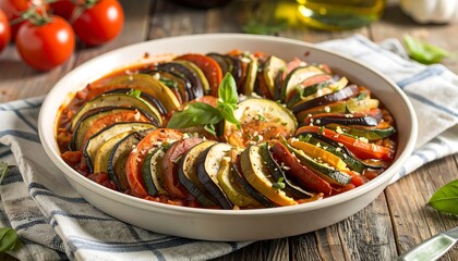 Roasted vegetables in a dish
