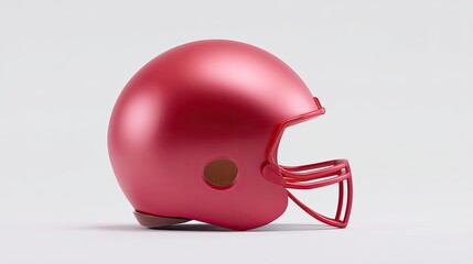 Fototapeta premium Bright Red Football Helmet for Sports Equipment, Isolated on White Background, Perfect for Graphic and Design Projects