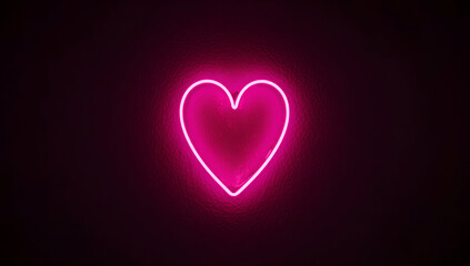 Glowing pink neon heart art dark background digital illustration intense mood creative concept