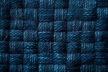 Fototapeta premium Deep Blue Woven Textile Texture with Soft Fibers