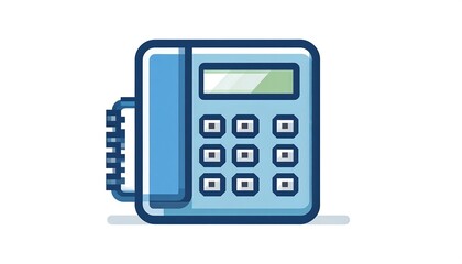 Illustrative Vector Graphic of a Modern Digital Phone on White Background