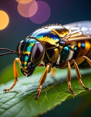 Iridescent insect macro
