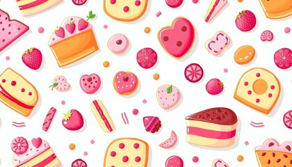 Sweet treats seamless pattern, perfect for bakery branding, delicious, food
