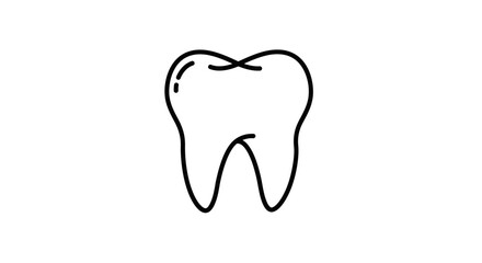 Minimal Tooth Icon Outline – Simple Dental Logo Symbol in Flat Design
