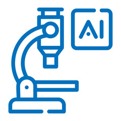 Obraz premium ai microscope icon