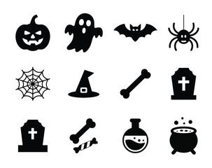 Spooky Halloween icons for your creative designs celebrate the season of fright