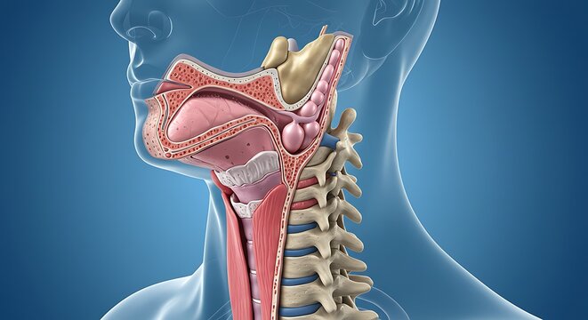 Human Head Anatomy Cross Section Medical Illustration