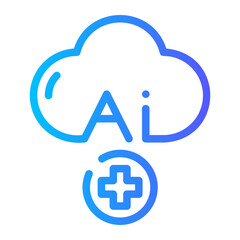 healthcare cloud ai icon
