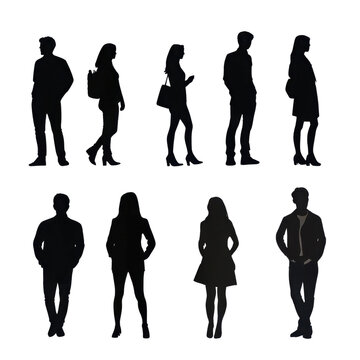AI Image A gathering of anonymous figures silhouetted against a dark backdrop suggesting social